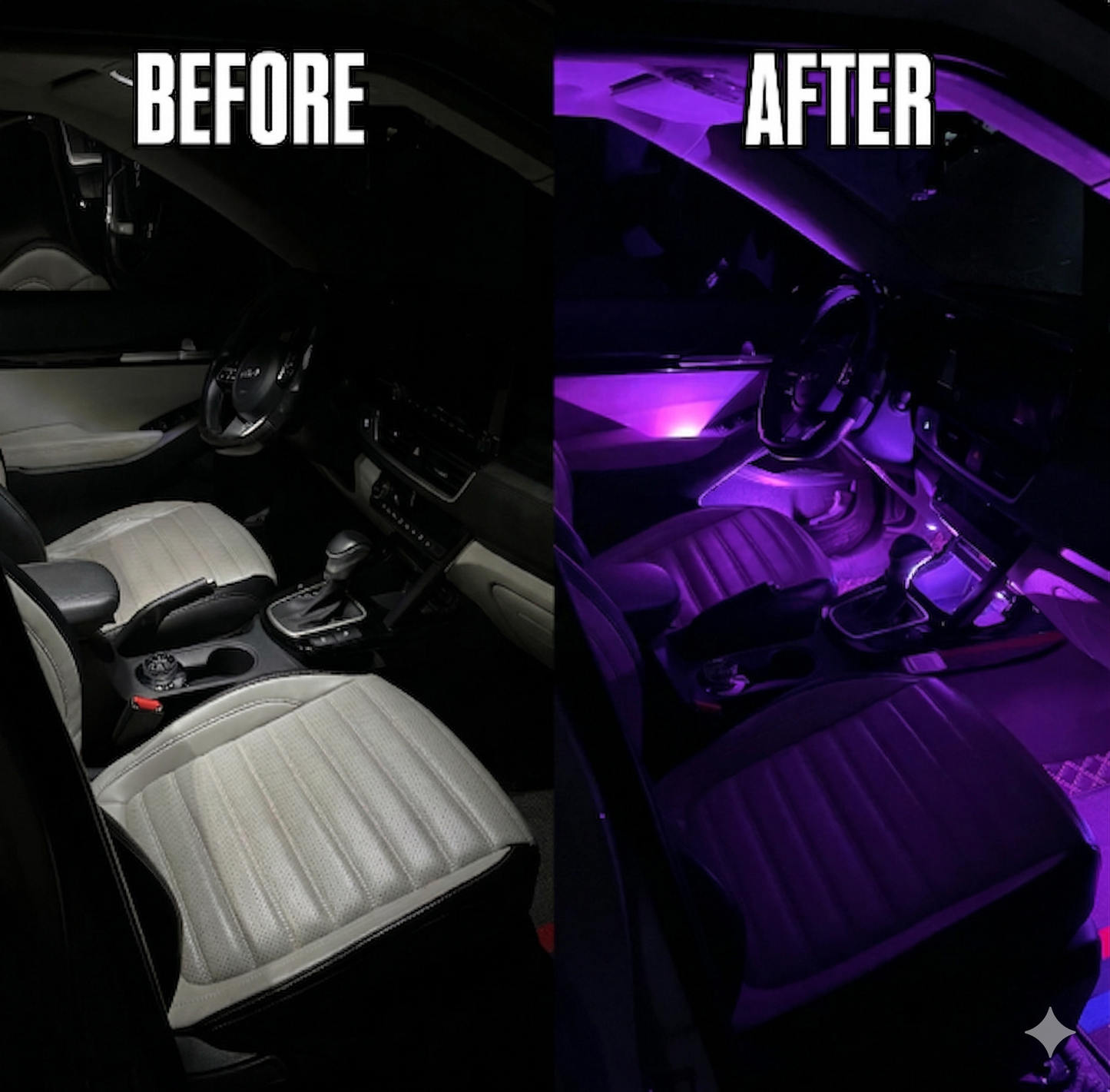 Mini RGB Uzaktan Kumandalı Araba Lambaları (USB-C ile Şarj Edilir)